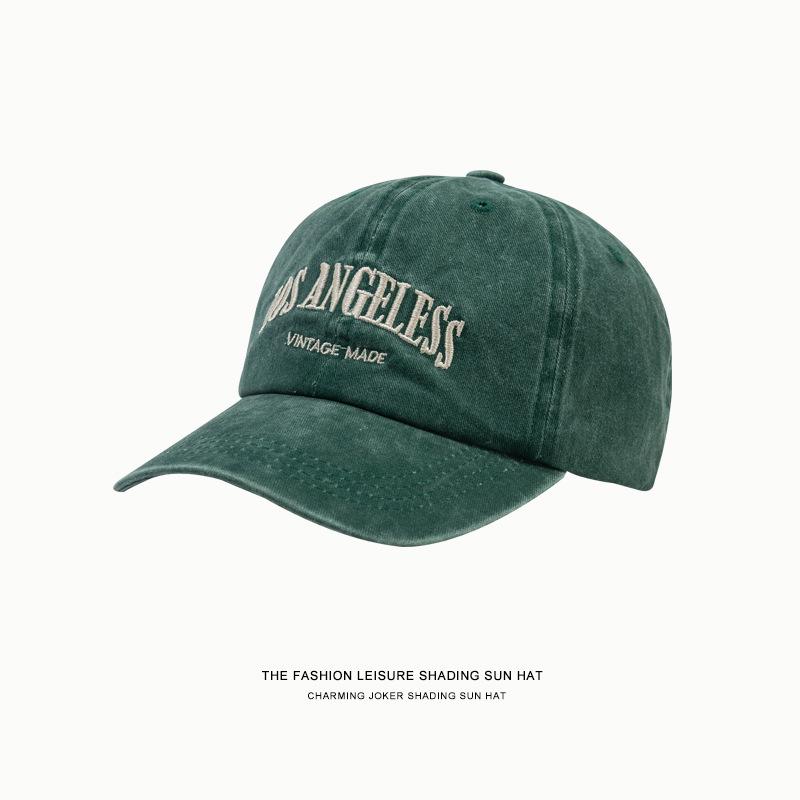 Koreańska Modna Retro Postarzana Haftowana Czapka Baseballowa Denimowa - Unisex Letni Kapelusz Przeciwsłoneczny