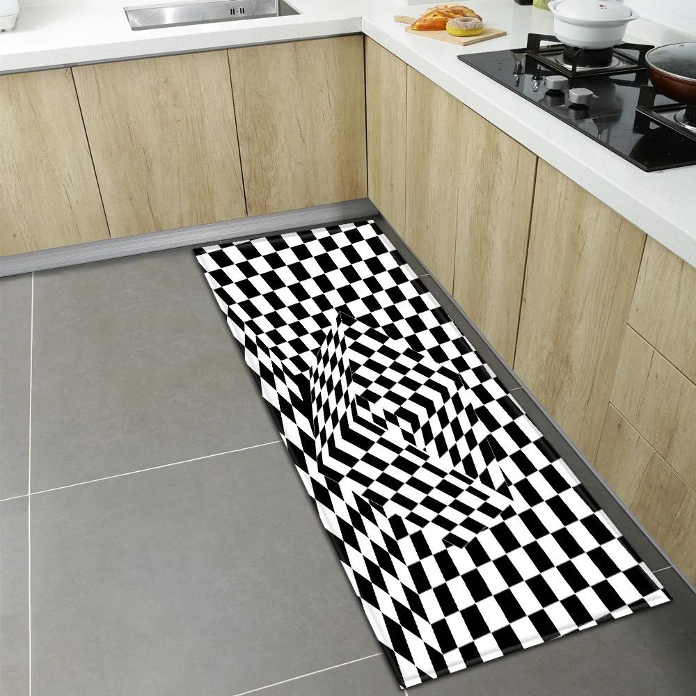 Geometric Print Home Kitchen Floor Mats Door Front Decoration Floor Mats