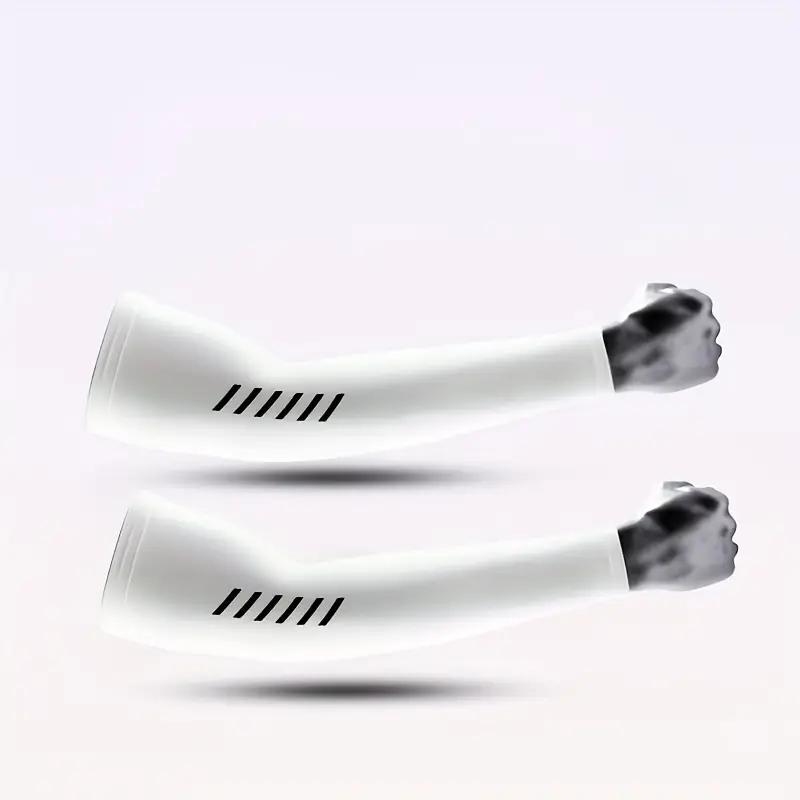 1 Pair Men's Lightweight Breathable Cooling Sports Sleeves Ice Silk Fabric Sweat-Absorbent for Cycling Fishing Running & Hiking
