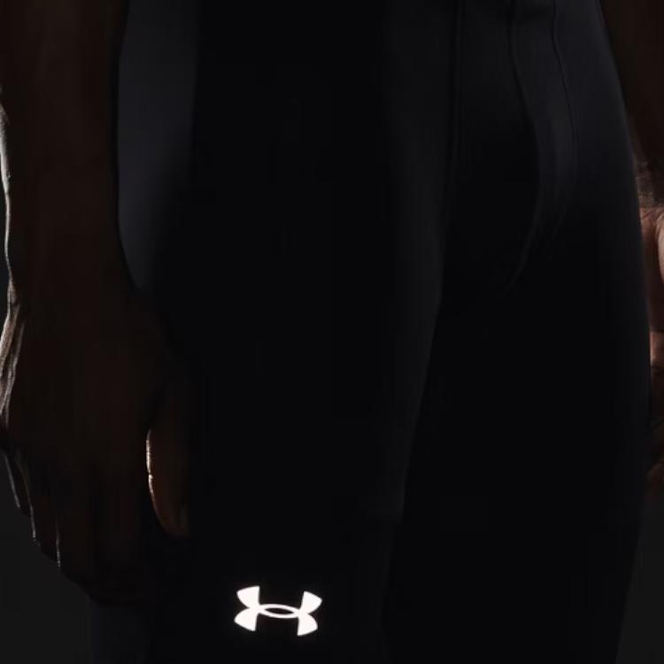 Under Armour Logo Jacquard Stretch Slim Fit Fitness Pants Men Bottoms Black 1368023-001