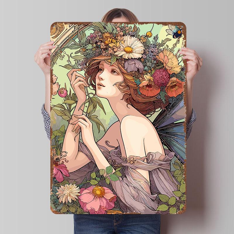 

Pixies Garden Fantasy Printed Poster Customized Wall Art Retro Vintage Metal Tin Signs for Interior Decoration Living Room Decor 7.9x11.8In(20x30cm)