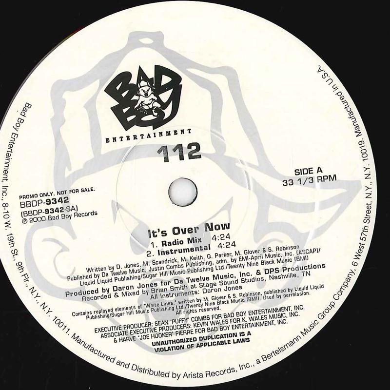 12inch Record 112 - T's Over Now BBDP9342 BAD BOY ENTERTA 2000 US Rap & Hip-Hop/R&B Used