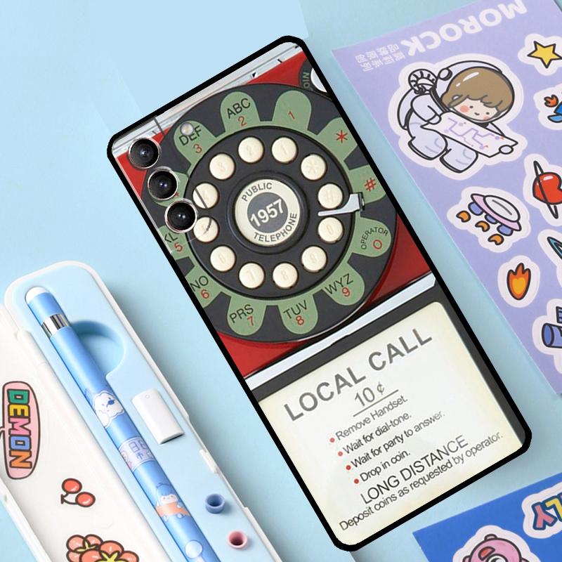 Retro Telephone Rotary Dial Cover For Samsung Galaxy S23 S21 FE S20 FE S22 Plus Note 20 Ultra Note 10 S8 S9 S10 Plus Case