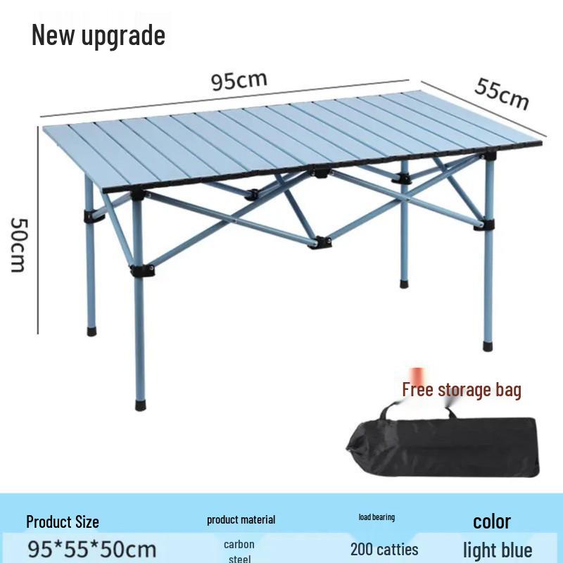 Portable Folding Camping Table - Lightweight Roll-Up for Picnic, Cooking, BBQ, and Outdoor Use