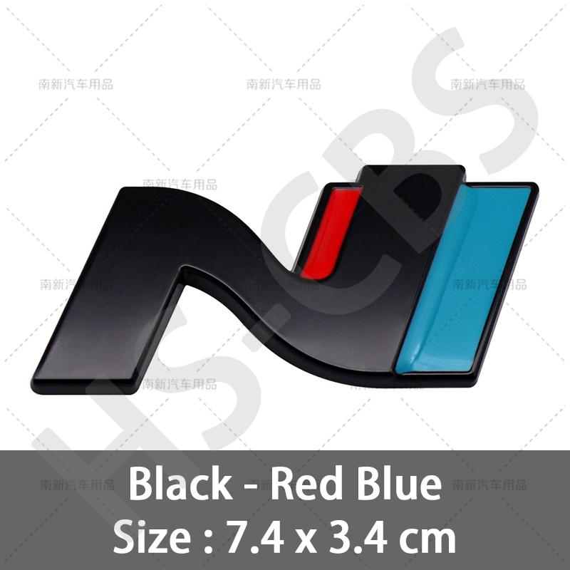 1Pc Metal N Emblem Logo N Badge Decal Nline ar Stickers For IX25 IX35 I20 I30 Kona Tucson Sonata Elantra Veloster Accent Car Styling