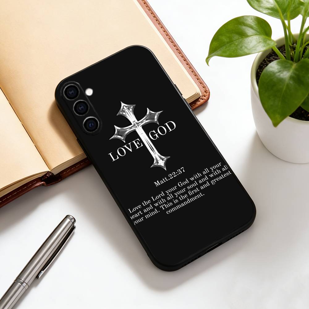 

The Bible Phone Case Black Silicone Soft For Samsung Galaxy A73,A72,A71,A70,A53,A52,A51 Samsung a42 5g