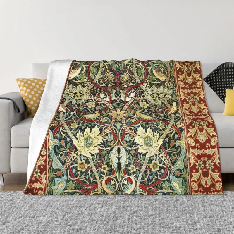 William Morris Deer Throw Blanket Sofa Fleece Warm Flannel Textile Pattern Blankets for Bedding Car Couch Bedspreads