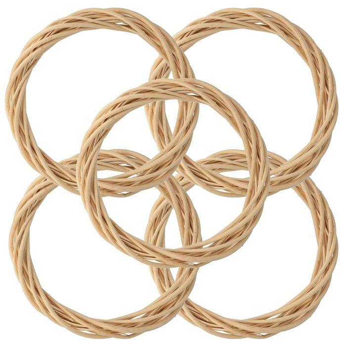 5 couronnes décoratives en osier 25 cm