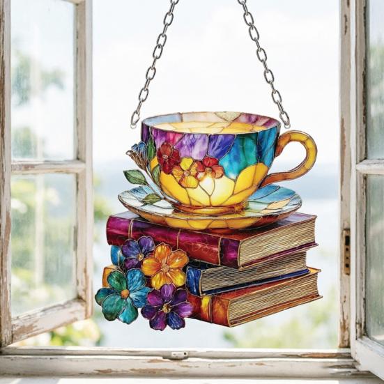 Acryl Sonnenfänger Puzzle Bunte Fensterdekoration mit Aufhängekette DIY Sonnenfänger Set für Erwachsene Haus Garten Dekoration
