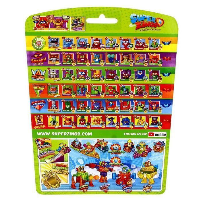 Figurines - Superzings - Série 3 - 5 Figures - Accessoire Carte à Collectionner - Mixte