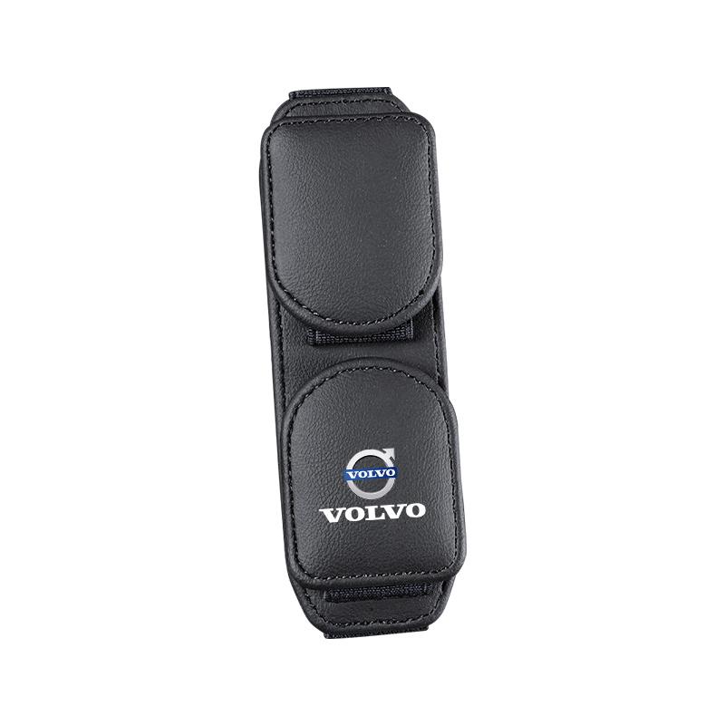 Double Clip Sunglasses Holder Magnetic Leather Glasses Storage For Volvo V60 S90 XC40 V40 XC90 S60 C30 V50 V70 S80 T6 V90 R XC60