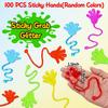 100PCS Glitter Sticky Hands Party Favors for Kids 4-8 8-12 Birthday Supplies Halloween Goodie Bag Stuffers Classroom Treasure Box Carnival Prizes