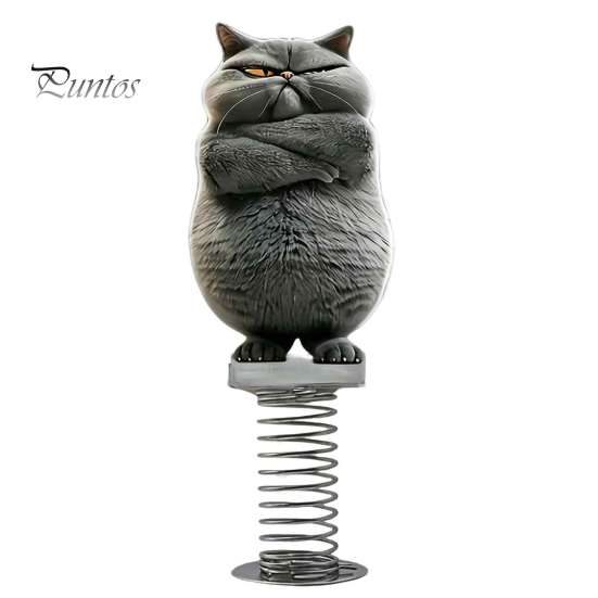 Durable Acrylic Car Ornament Gifts Cute Cat/Dog Dashboard Ornaments, 2D Flat Decorations Spring Swaying Ornaments with Self Adhesive Swing Base