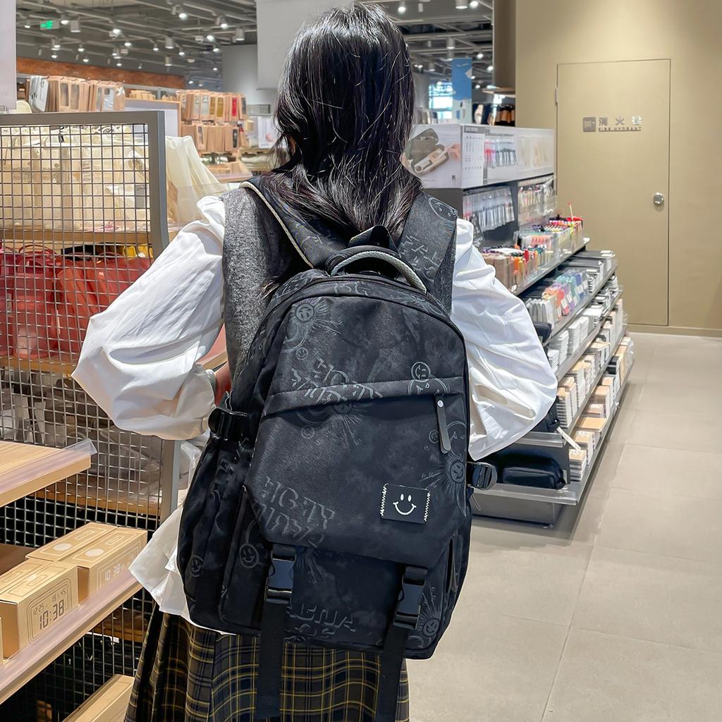 Schoolbag new backpack unisex large capacity lightweight student bag trendy fashion versatile leisure travel backpack