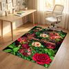 Alfombra de Terciopelo de Cristal con Temática de Jardín Floral Alfombrilla Suave Personalizada con Nombre y Texto Decoración del Hogar