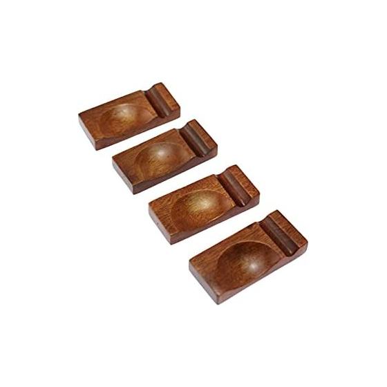 Speed Mao Japanese Modern Wood Chopstick Rests Spoon Holders Set of 4