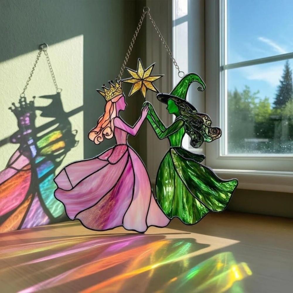 Acrylic Window Pendant Home Decor Hanging Suncatcher Vintage Wind Spinner  Garden