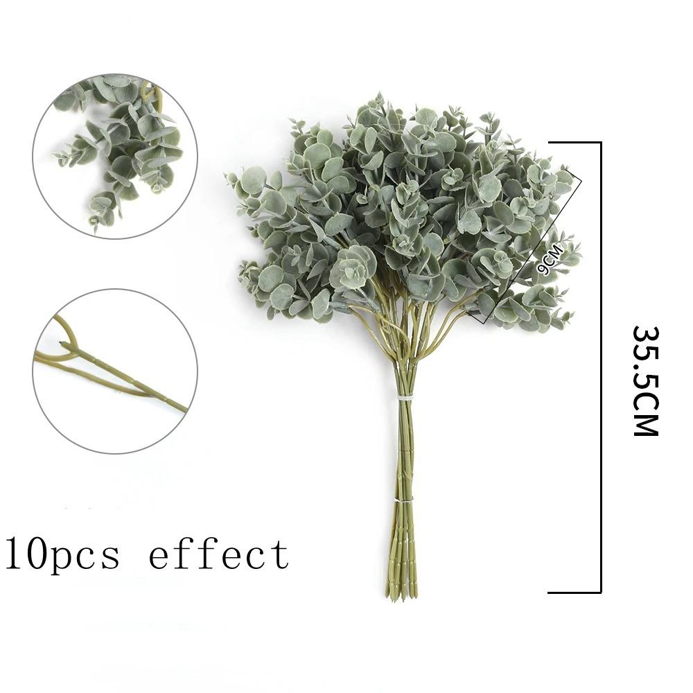 10Pcs Artificial Leaf Plant Bouquet Fake Leaf for Home Room Decor Garden Wedding Marriage Decoration Outdoor Garland Ornaments