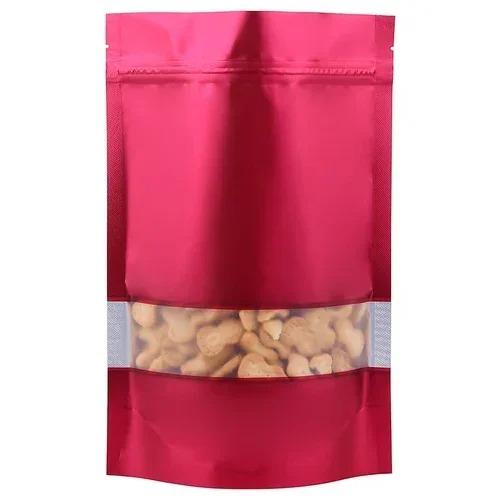 100 st Färgade Självbärande Självtätande Påsar Aluminiumfolie Förseglad Kex Blomma Te Förseglad Ficka Godis Ansiktsmask Gåva Fönsterpåsar