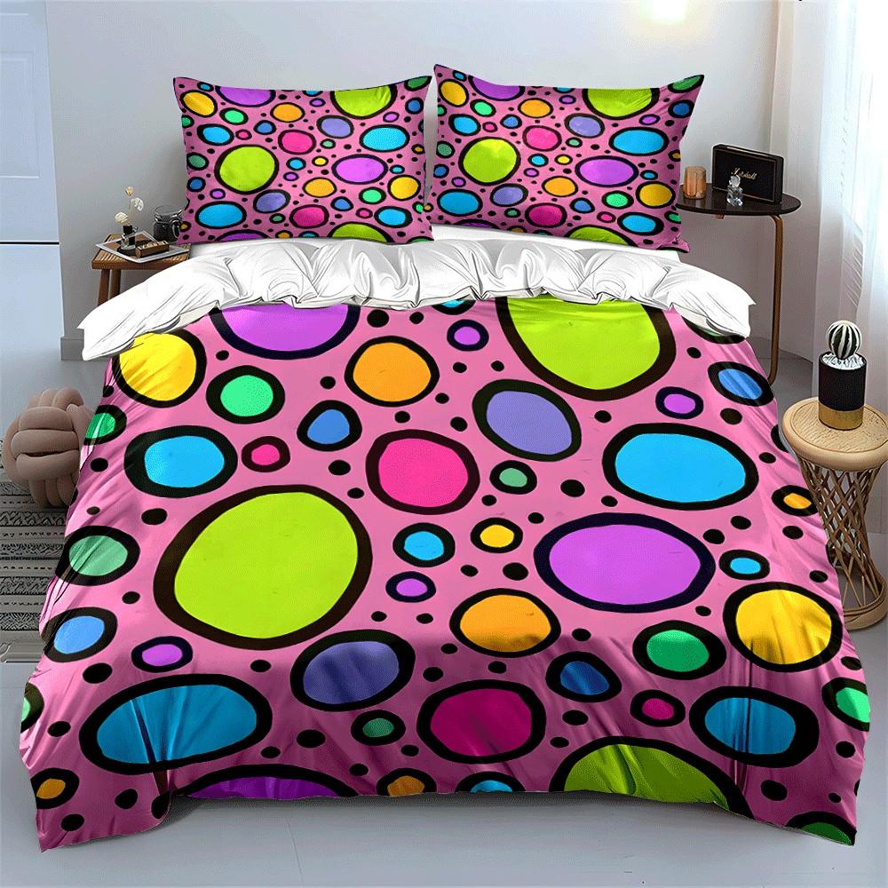 Colorful Polka Dot Three-Piece Set Exquisite Three-Piece Bedding Set Gift For Kids And Adults