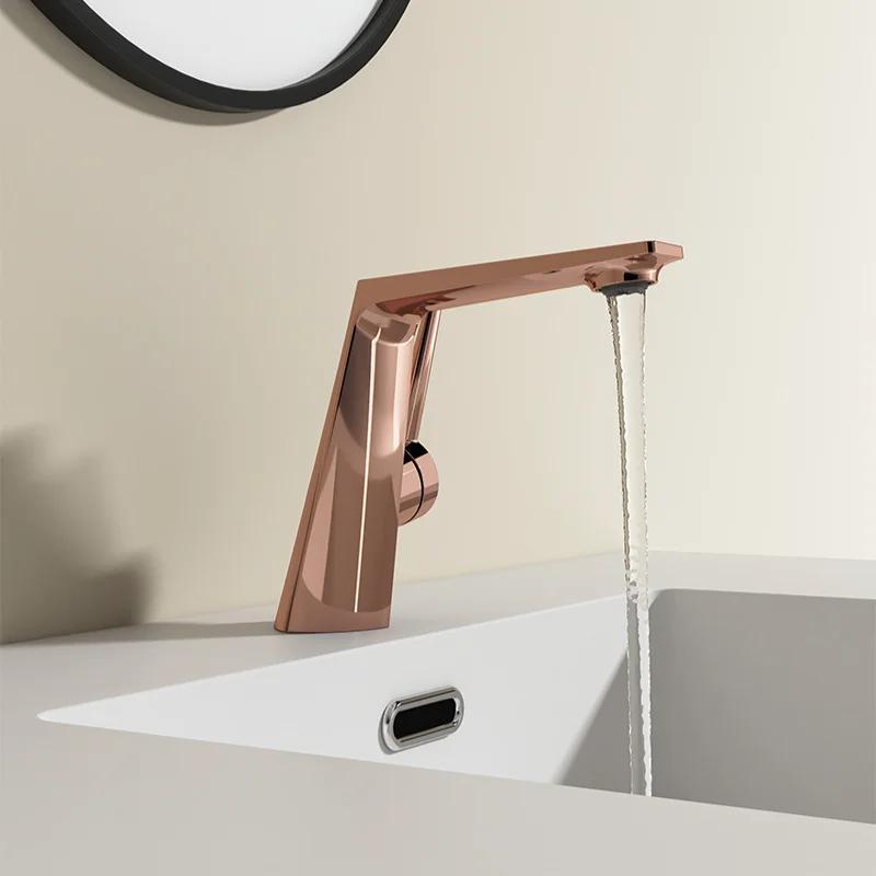 Gunmetal Brass Bathroom Basin Faucet Deck Mounted Hot And Cold Water Mixer Tap