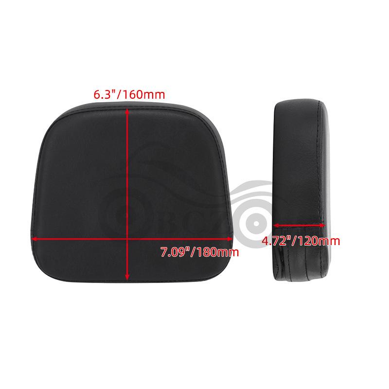 Black Universal Square Backrest for Harley Cruiser Motorcycle