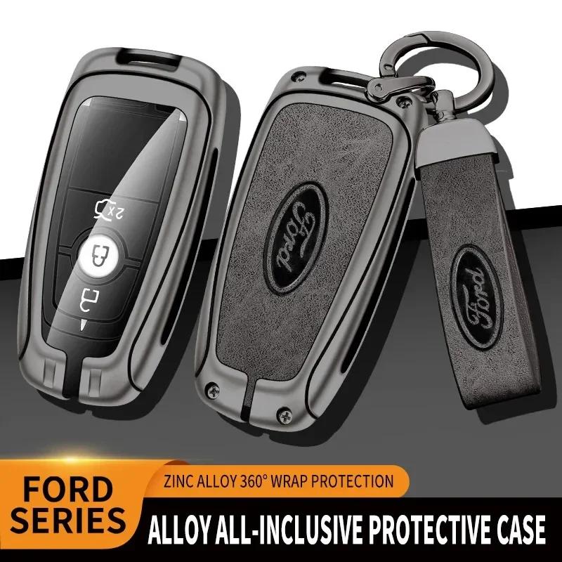 Nová samolepka na auto 2026 Pro kovové kožené pouzdro na klíče pro auto Ford Ford Fusion Edge Mustang Explorer Expedition Bronco Ecosport Rang
