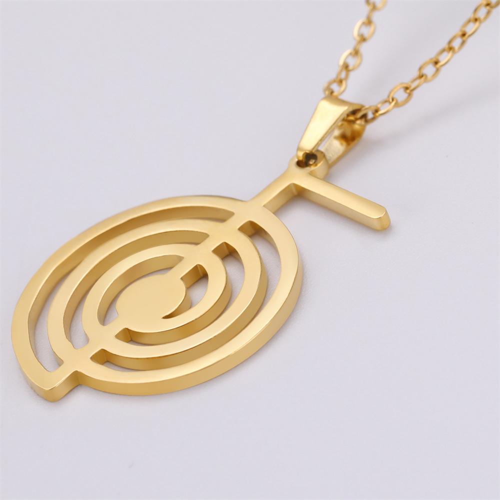 Stainless Steel Cho Ku Rei Pendant Necklace Reiki Protection Healing Chokurei Necklace Energy Yoga Amulet Jewelry Gifts