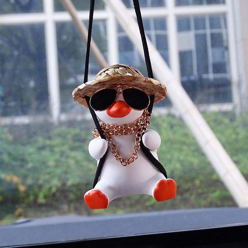 Cartoon Car Pendant Plaster Ornament for Rearview Mirror - Women's Interior Decoration Accessory