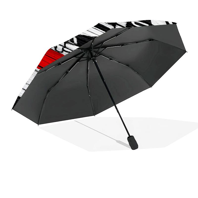 Sport Club Football Crest Printed Automatic Umbrella, 8-Frame for Travel, Camping, Casual Umbrella, Essential Gift for  for Family and Friends