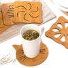 1Pc Coaster Pinwheel Large Fish Bone Durable Cat Lovely Cartoon Kitchen Table Protecting Wood Cup In