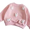 2024 Autumn Baby Girl Korean Hoodie - Cartoon Style with 3D Rabbit Decoration