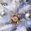 Seasonal Office Hotel Decorations Christmas Acrylic Hanging Ornament, Double Side Printed 250th Anniversary Pendant Indoor Outdoor Xmas Party Supplies