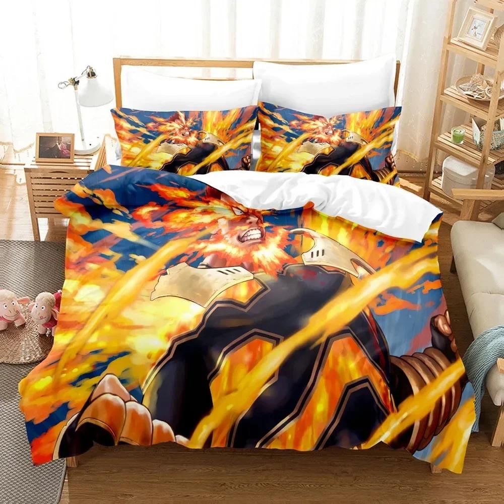 Japan Anime My Hero Academia Bekvämt Påslakan Täcke Örngott Sängkläder Set Barnrum Dekoration Hemtextil