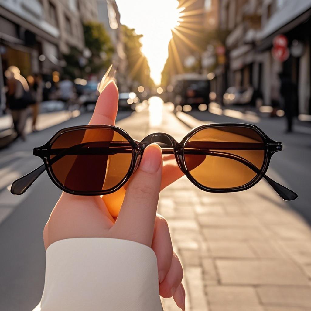 Retro Tortoiseshell Color Round Small Frame Fashion Sunglasses Neutral Trend Personality Street Shooting Sunscreen Sunglasses