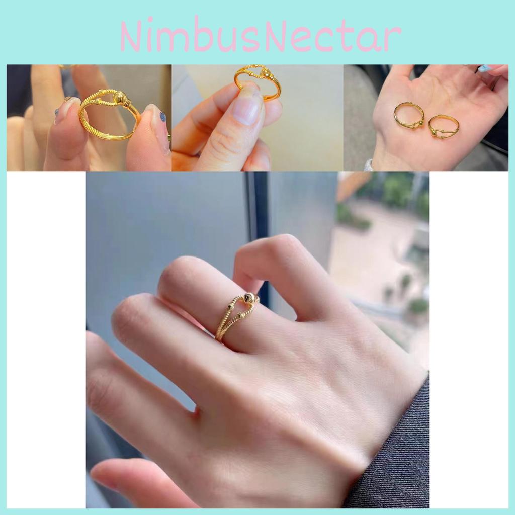 Gold Fashionable Copper Plated Open Adjustable Rings For Women Elegant Design