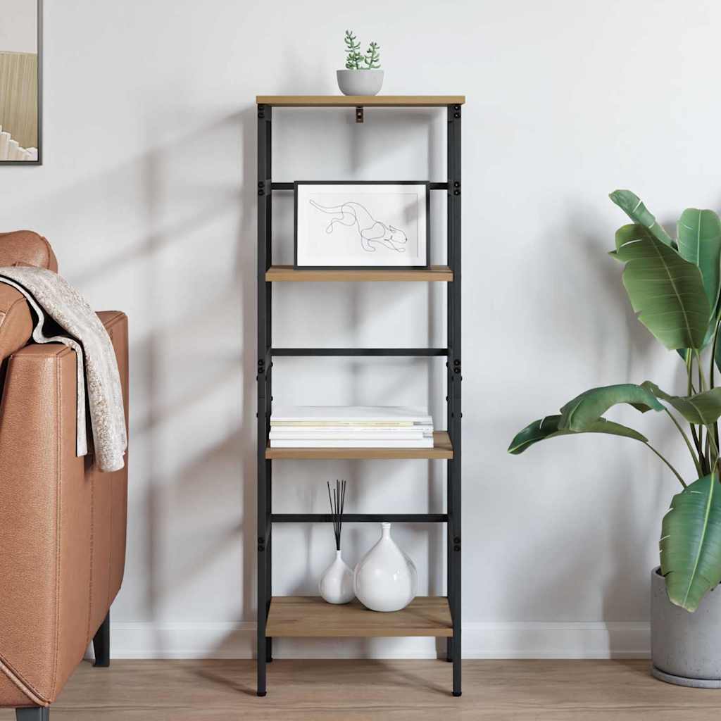 Artisan Oak Bookshelf 40 X 29.5 X 115 Cm Particleboard