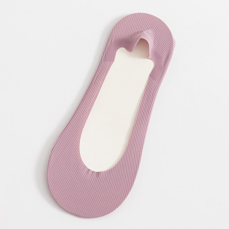 Șosete de damă subțiri de vară, antiderapante, cu fund de bumbac, cu gură joasă, invizibile, tip șosete barcă din mătase de gheață