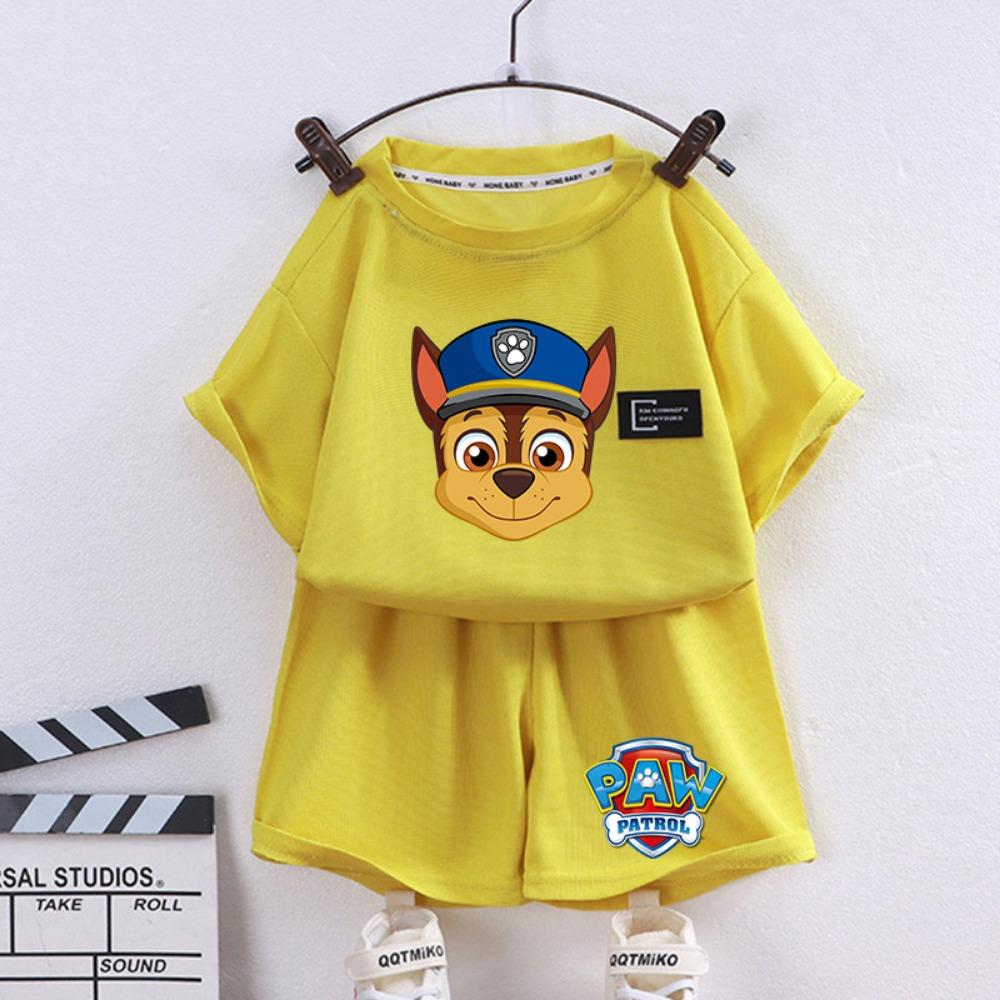Paw Patrols Series Shorts Set Summer Cartoon Short Sleeve  for Boy Casual Tracksuit Birthday Gifts