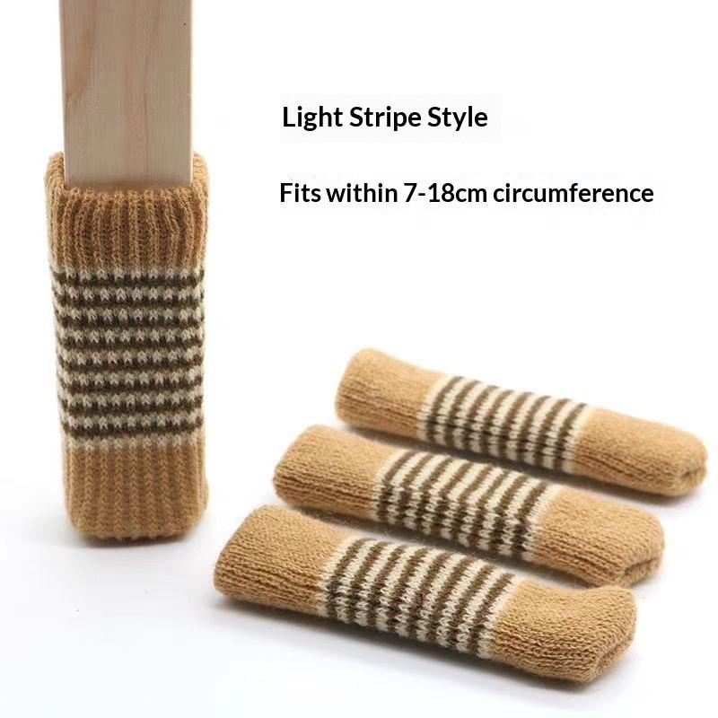 Table Chair Foot Cover Pad Protective Stool Foot Cover Leg Cover, Double-layer Thickened Knitted Chair Foot Cover Silent Non-slip Foot Cover