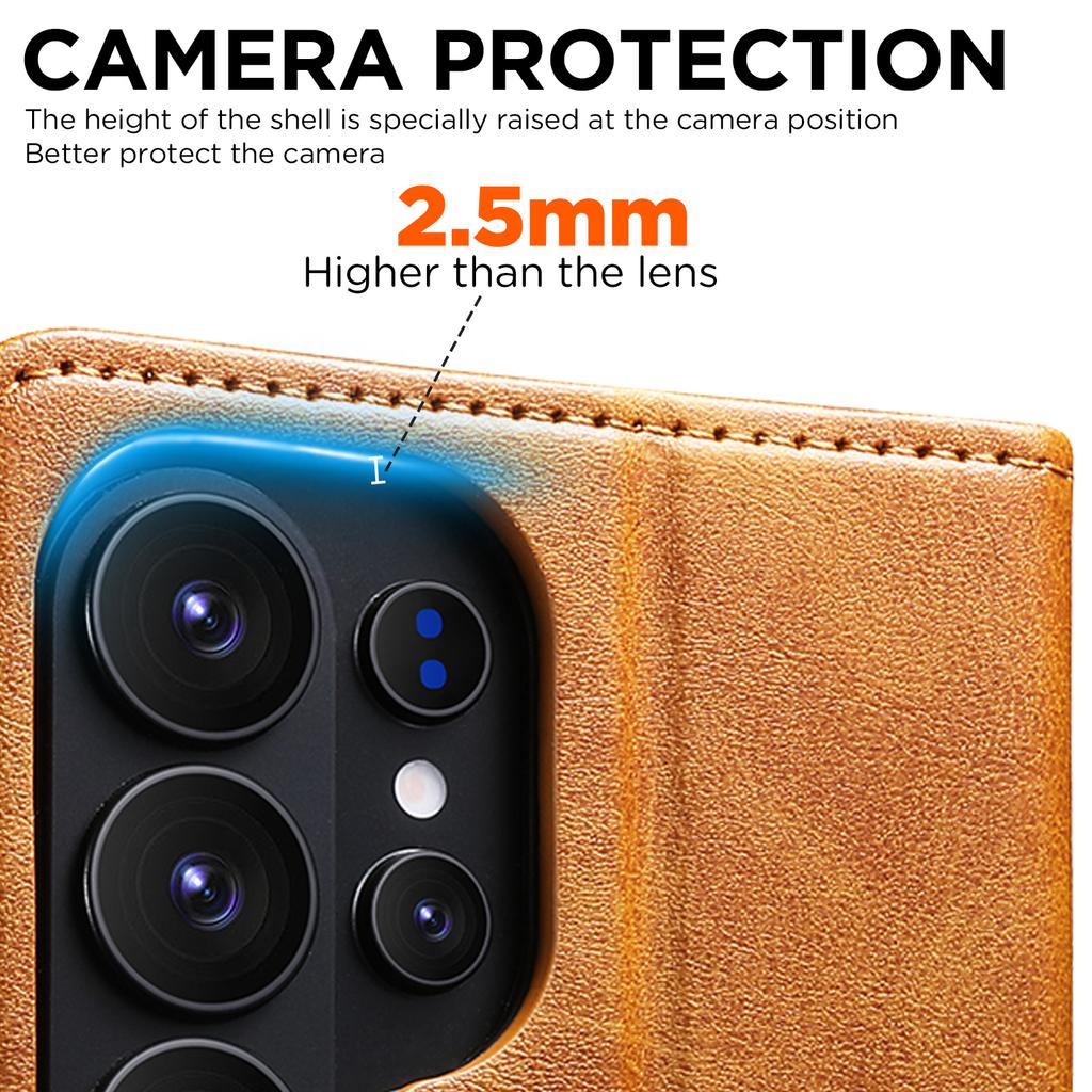 Business Magnetické Kožené Pouzdro na Telefon s Přihrádkami na Karty pro Samsung S26 Ultra S25 Plus S24 S23 S22 Taška Flip Book Kryt s Opěrkou