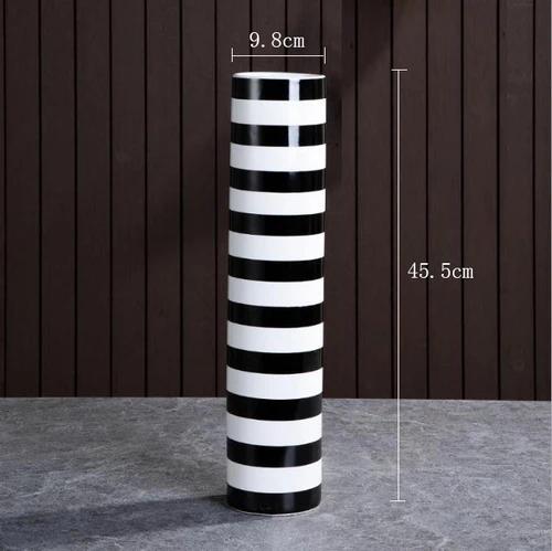 Classic Black and White Striped Ceramic Vase TV Cabinet Porch Furnishings Crafts Countertop Hydroponic Vase Home Decoration Gift