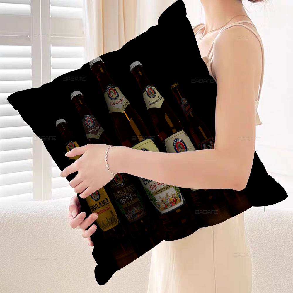 German Beer Paulaners Personalized Pillow Cover Kids Bedroom Wild Party Decor Pillowcase Kid Birthday Shower Gift