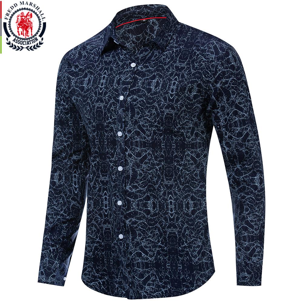 

Fredd Marshall 2021 летняя модная новая гавайская рубашка мужская с длинным рукавом 100% хлопок повседневная рубашка с принтом мужская праздничная одежда 186