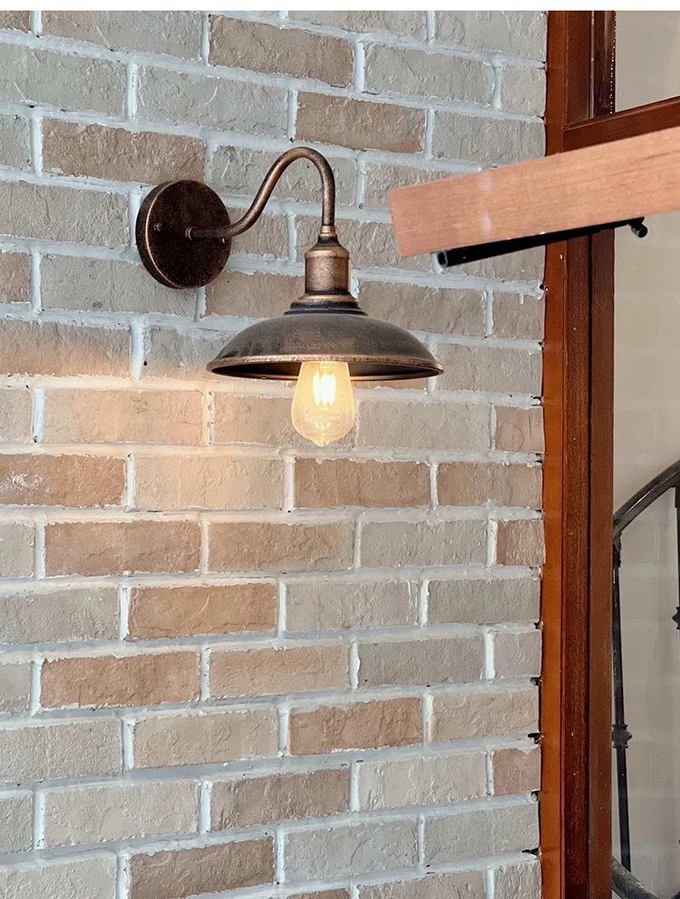 Retro Industrial Outdoor Wall Lamp - Iron Art for Hallway, Corridor, Balcony, or Restaurant