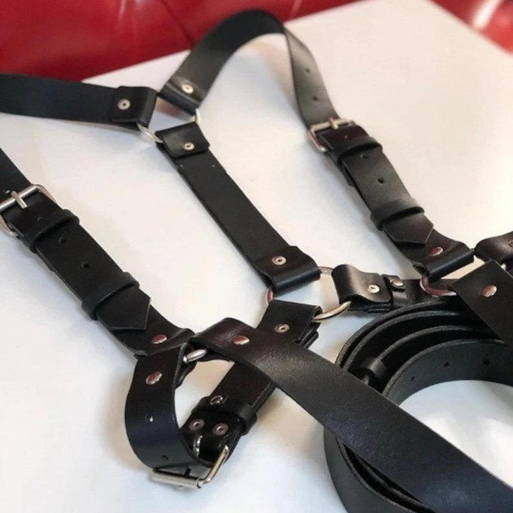 Damen Trend Punk Hüftgürtel Bondage Taillenband Hosenträger für Damen Ledergürtel Weiblich Street Style Gothic Bekleidungszubehör