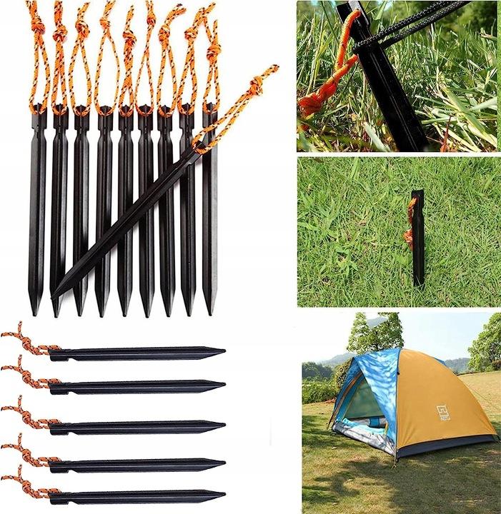 12 Szt 18Cm Śledzie Do Namiotu Typu Y Na Kemping, Plażę, W Góry + Torbą