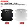 4PCS Protezione Maniglia Porta Auto Adesivo 3D Emblema Decorazione Auto Per Nissan Nismo Almera Tiida Juke Teana Qashqai 350Z 370Z GTR