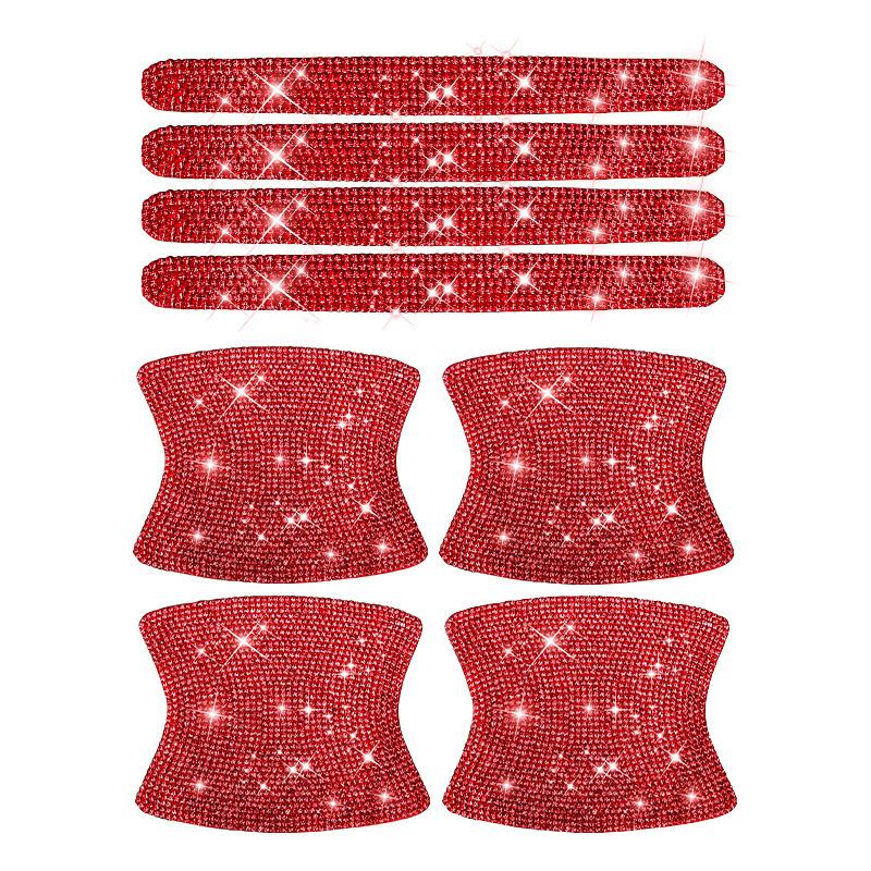 Autocollants de poignée de porte de voiture en strass, autocollants de protection de poignée de porte à paillettes en cristal, autocollants de sécurité anti-rayures réfléchissants pour voiture