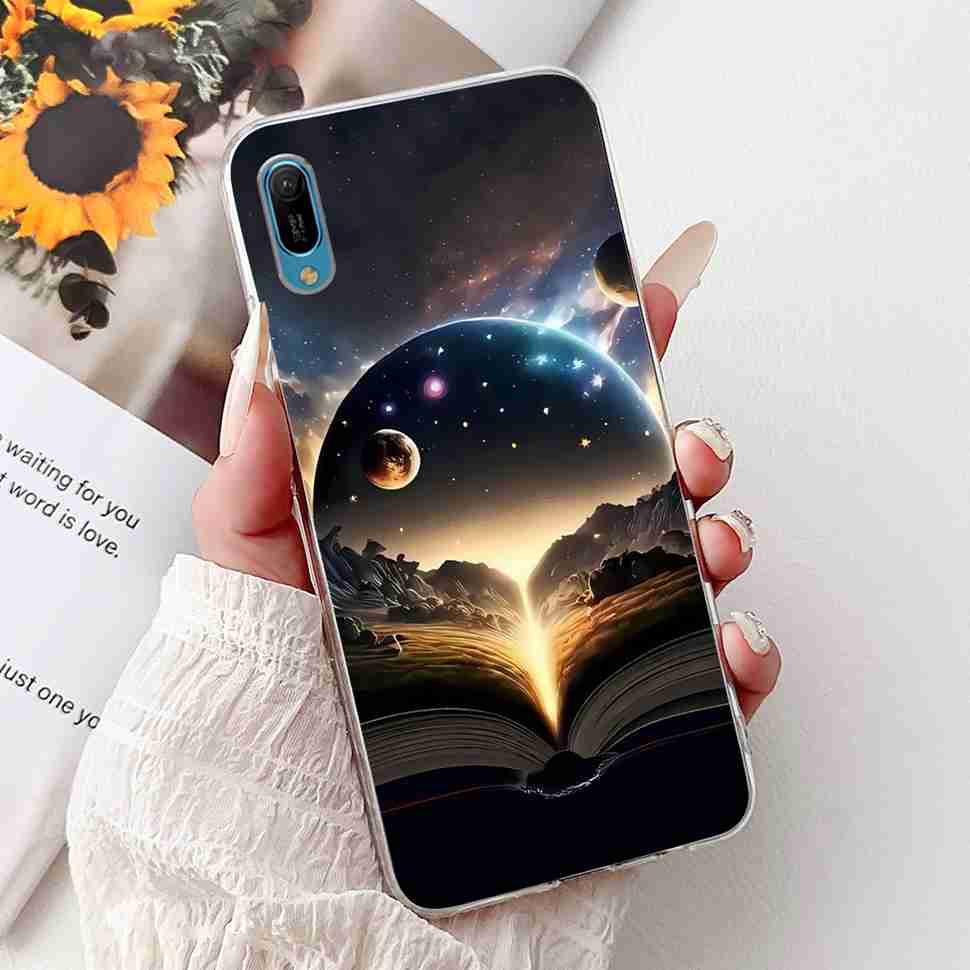 For Huawei Y6 Pro 2019 MRD-LX2 Case Fashion Flower Love Silicone TPU Shockproof Cover For Huawei Y6Pro Y16 pro 2019 Phone Cases